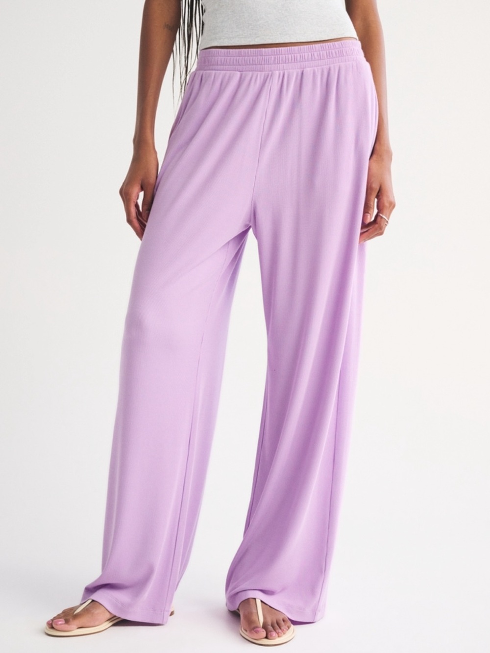 NWT Abercrombie Lounge Ribbed Wide Leg Sweatpant